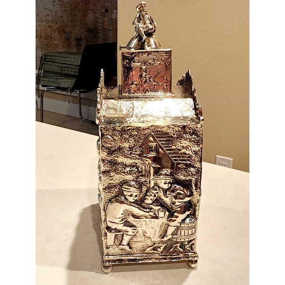 Antique Dutch Tea Caddy in 833 Silver Repousse By J.M. Van Kempen & Zoon 1800-49 - Picture 3 of 9